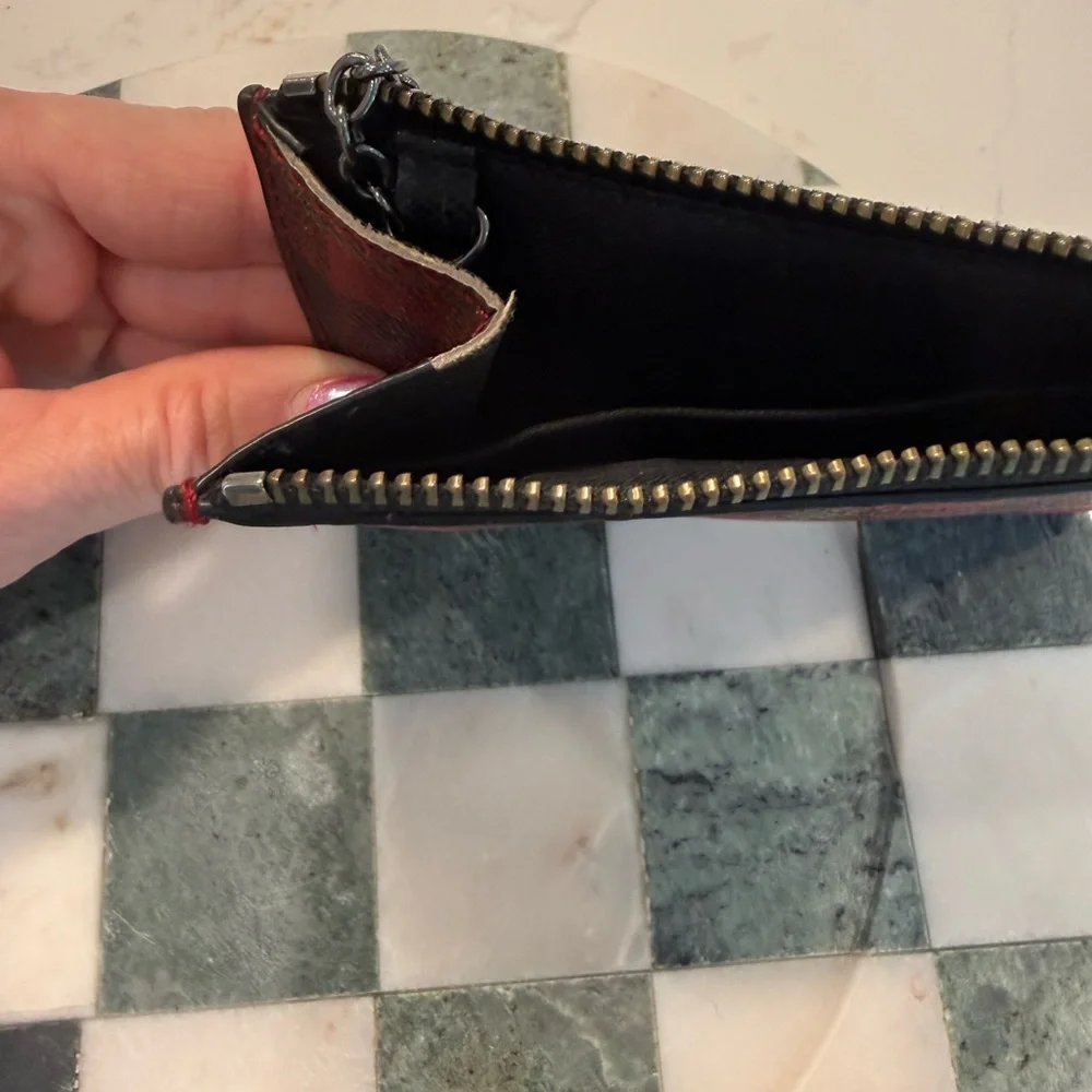 Coach Mini Skinny Id Case With Tartan Plaid Print.NWOT